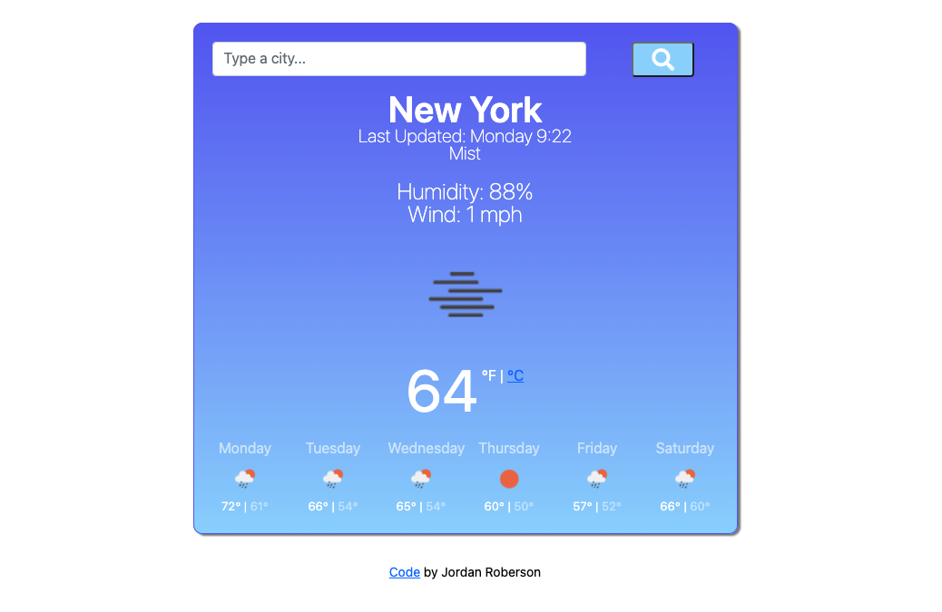 example of weather app
